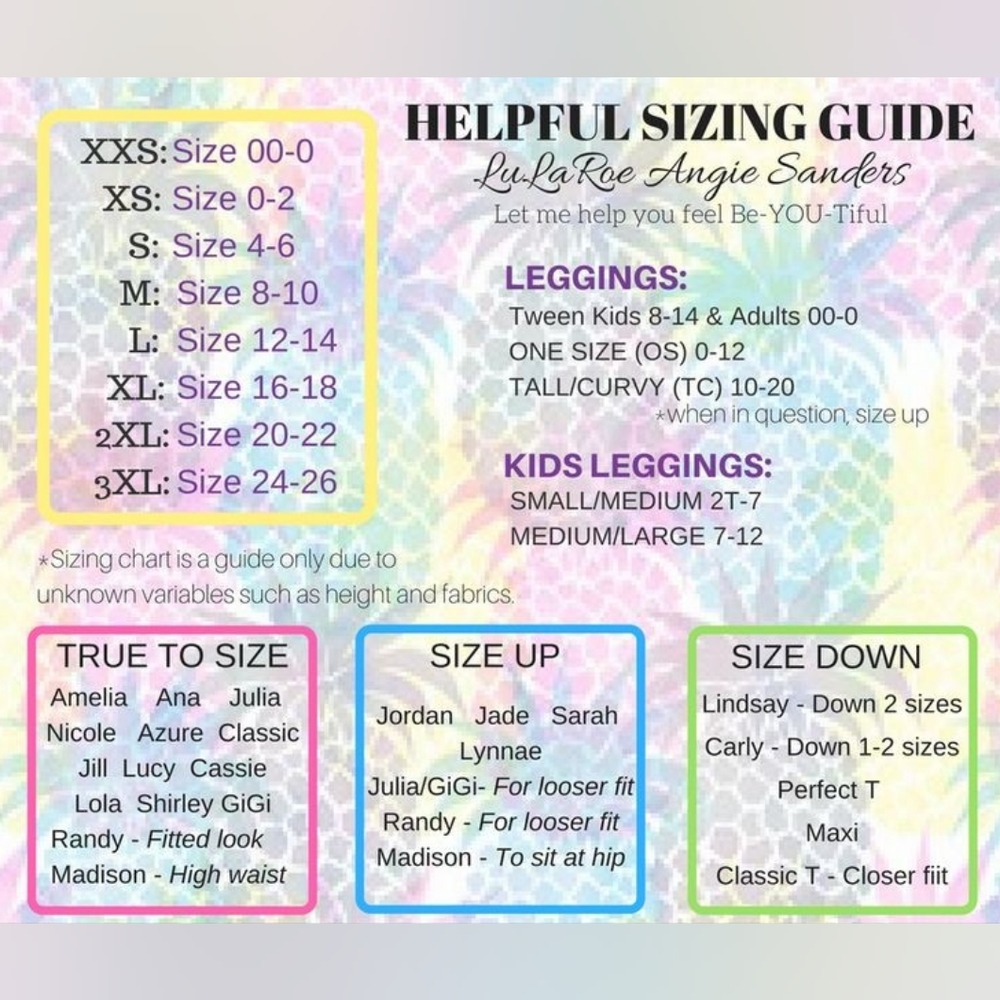 LuLaRoe Sizing Guide